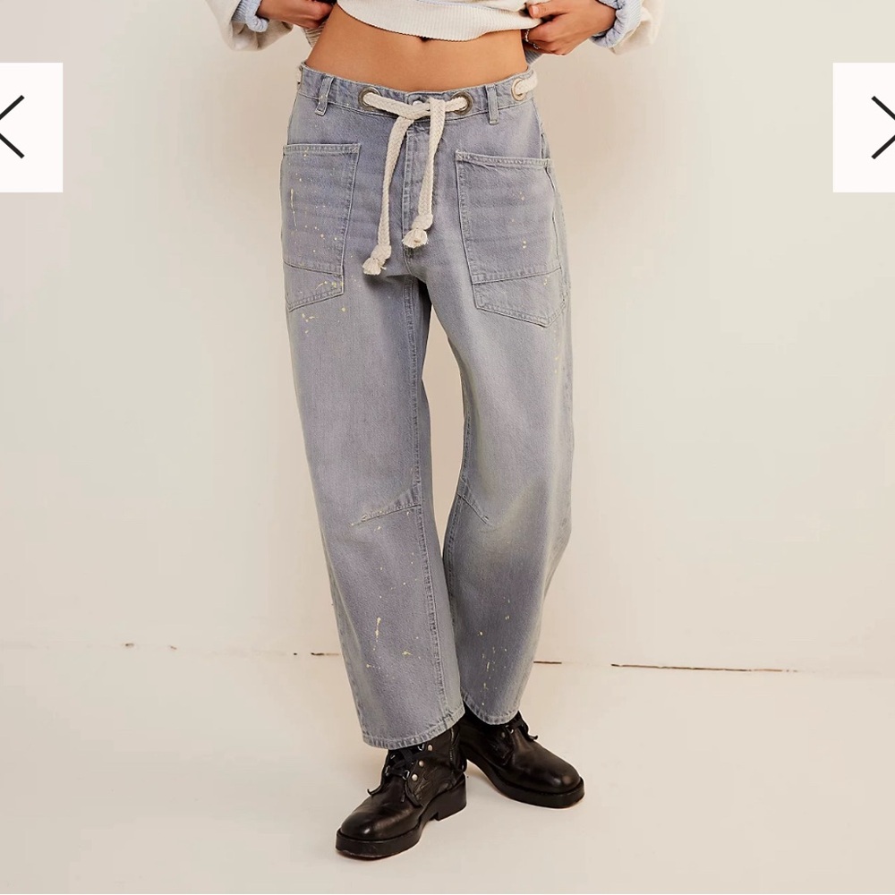 Free People Moxie Barrel Jeans Grey